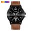 SKMEI 9115 Men Fashion Casual Sports Quartz Water Resistant Leather Strap Calendar Wristwatches Male Watches