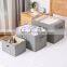 Creative Folding Basket Bedroom Large Multi Clothes Hardware Fabric Cube Organizer Lid Storage Box Bin