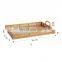 Rattan Rectangle Food Serving Trays Handmade polygonal rattan tray with handle Wholesale