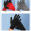 13 gauge red nylon polyester liner coated black wrinkle latex safety construction working hand gloves