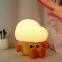 Kreatives Cartoon-Popcorn-Form Baby-Nachtlicht, niedliches weiches Silikon-Nachtlampe mit Berührungssensor, LED-Lichter als Geschenk für Kinderzimmer