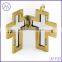 316L Stainless Steel Gold Plated Cross Photo Frame Locket Pendant Necklace