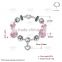 Wholesale Fashion DIY Silver Plated coulourful charm Bracelet