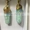 2016 Gold Covering Crack Crystal Pendant Necklace Aquamarine Citrine Rose Quartz Clear Green Natural Crystal Necklace For Women