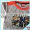 Spring Summer Boy Wear Clothing Gray Full Cotton Blouses Child T Shirt