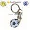 Fashion design zinc alloy metal soccer keychain