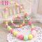 factory ODM children gift charm handmade colorful plastic resin bead necklace bracelet kids jewelry set