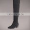 suede over knee boots sturdy rubber sole flat shoes women leather boots