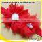 gauze pearl diamond two flowers elastic headbands for babies