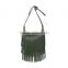 Leisure long tassels crossbody bags for young girls attractive designe soft PU leather young girls crossbody bag