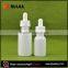 childproof and tamperproof cap e juice cosmetic glass bottle white 30ml