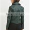 2015 Alibaba latest apparel designs fashion faux leather moto jacket for women