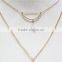 Newest Elegant Multi Layered Pink Cloudy Bead Charmed Necklace 2016 Fashion Necklace Wholesale