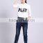 2015 latest design children jean pants girl pants printed