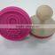 New design food grade silicone cookie stamp with wooden handle, valentine's gift