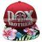 Fashion custom cotton material snapback caps with raised logo embroidery