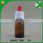 empty mini 5ml amber glass dropper bottle with childproof cap from China