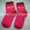 100% cotton hot sale teen girl lenght tube knee high socks canada,red color
