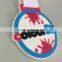 Custom cartoon pvc rubber medal badge with ribbon