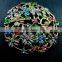 45mm big epoxy colorful flowers crystal round filigree victorian fashion women brooch jewelry 6520001