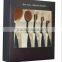 Superior animal hair shiny black&gold handle 10pcs makeup brush set