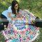 Round 100% Cotton Print Tassel Beach Towel, Beach Mat Sunscreen shawl