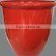 Black & White Glazed Plastic Flower Pot Round