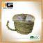 Cup Shape Natural Rattan Garden Flower Pot with Handle for Planting