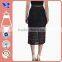 cotton double side split office lady long black and white lace crochet skirts