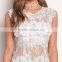 Sexy Nighty Off White Floral Applique Lace Maxi Dress for Women HSd7331