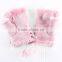 2015 New Women's Rabbit Fur Hand Wrist Fingerless Warm Winter Gloves 3379