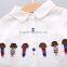 S33436W Girls blouses Kids clothes Turn-down Embroidery all-match collar Blouses