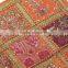 Orange Kundan Decorative Pillow Big Floor Indian Decorative Bedding Pillow 24in