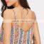 Fashion Floral striped double V-neck top, ladies sexy cami top