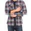 Navy Long Sleeve check Buttoned Super skinny cheap men office cotton Shirt