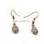 Antique New Arrival Full Rhinestone Water Drop Design Alloy Dangle Earring