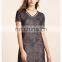 sporty and luxe V neck short flare sleeve frock tee dress low price made in china