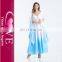 Queen Long Gown Blue And White Aqua Greek Goddess Costume