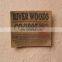 machine embossed leather label