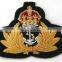 RAN Gold Bullion Embroidered badge, Navel Captain Cap Badge, Navy officer cap badge