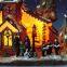 X'mas house with 10 light set Play Snowman Polyresin Christmas House Decoration