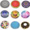 China gold manufacturer animal digital printing circle microfiber beach towels printed round beach towel with tassels