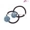 Colored Top Quality Lasted Fancy Style Round Flower Chunky Crystal Dotted Hair Elastic Rubber Bands For Girls Ponytail Holder