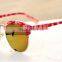 2016 round frame oversize cat eye reflective UV400 sunglasses