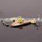 9.5cm 30g Fishing Lure Trap Lamp Multi Color LED Underwater 100 Hours Metal Trolling Spoon Fishing Light With Treble Hook