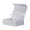 Custom white color foldable empty magnetic flap hamper gift boxes