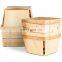 One Quart Wooden Berry Baskets 5.75-Inch Square Vented Wood Boxes for Fruit Picking