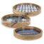 oval enamel wooden tray