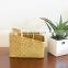 Set of 2 economical practical multifunctional 3-section wicker storage organizer best selling woven basket straw