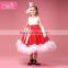 Dancing Stylish Baby Girls Casual Long Feather Red Dress for Party Wholesale